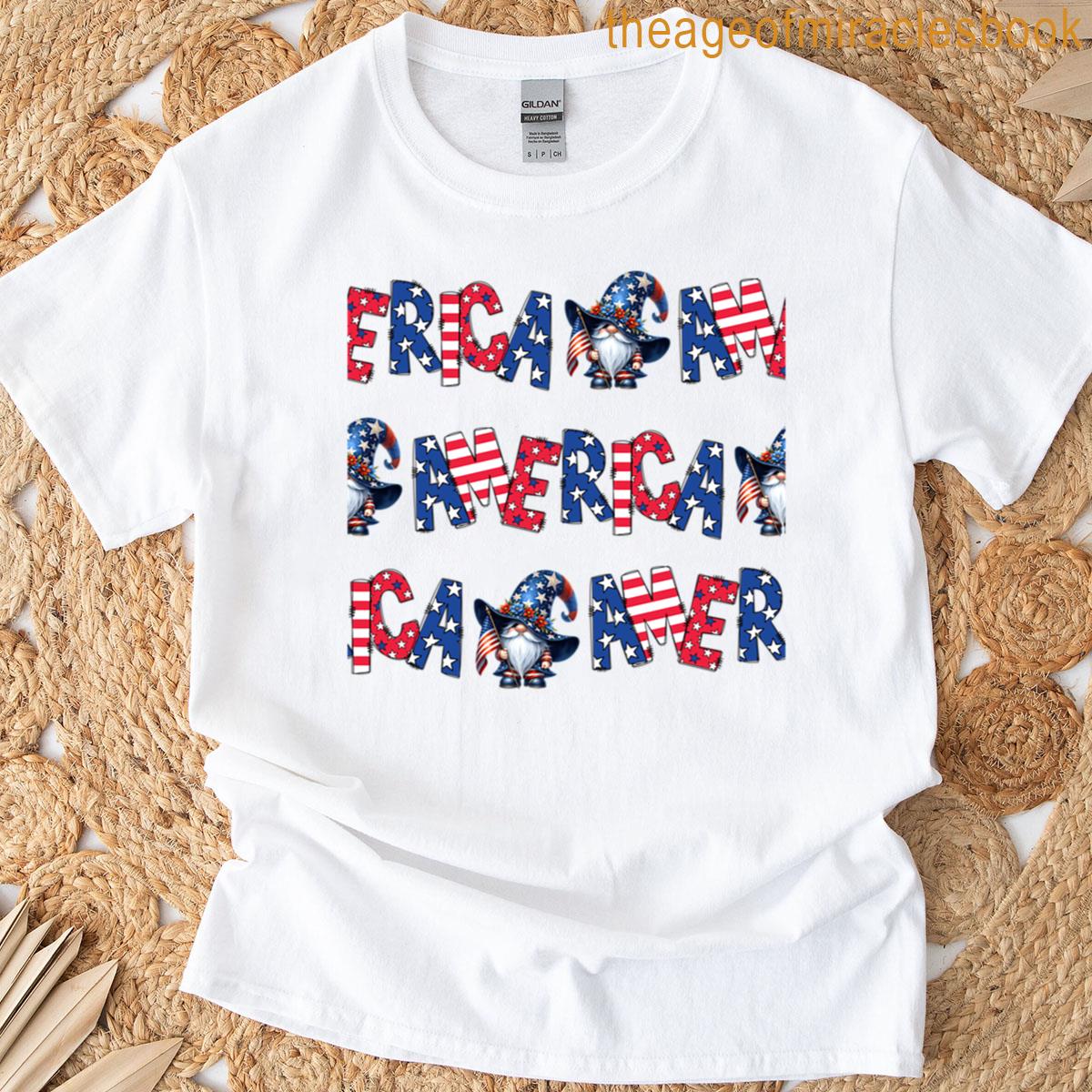 Patriotic America With Gnomes Oversized T-shirt