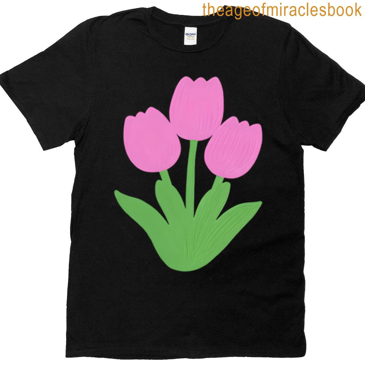 Pink Painted Tulips T-shirt