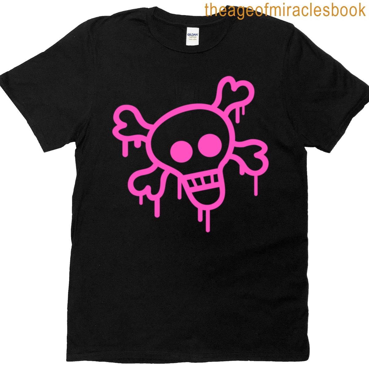 Pirate Skull And Bones Skeleton Graffiti Drops Fun T-shirt