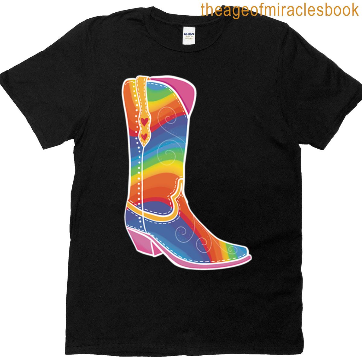 Pride Rainbow Cowgirl Boot T-shirt