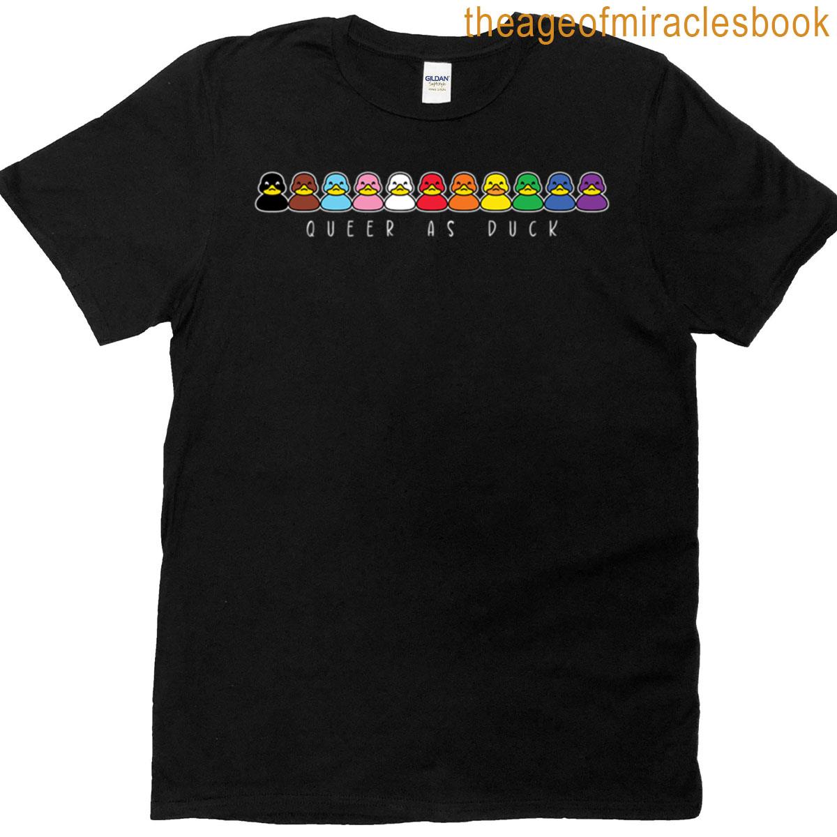Queer As Duck Rainbow Pride Rubber Ducky T-shirt