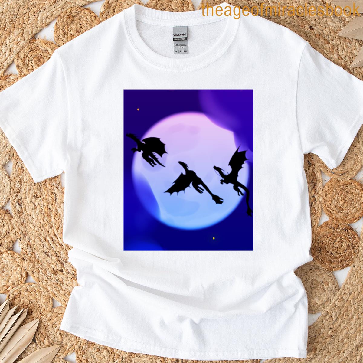 Dragons Flying In The Moonlight Graphic T-shirt