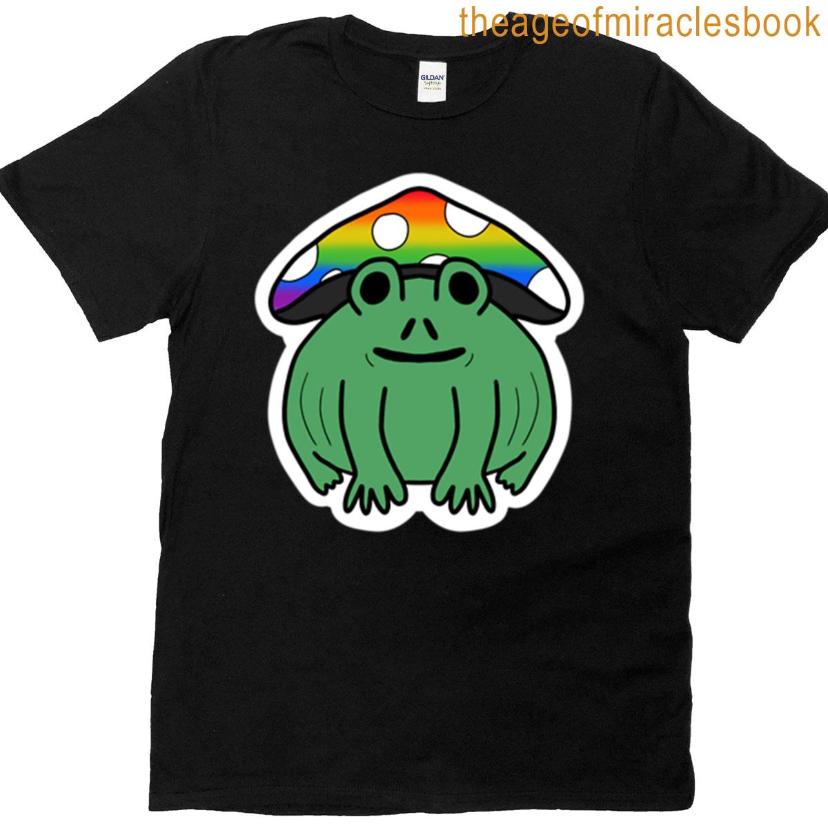 Frog With Pride Mushroom Hat Oversized T-shirt