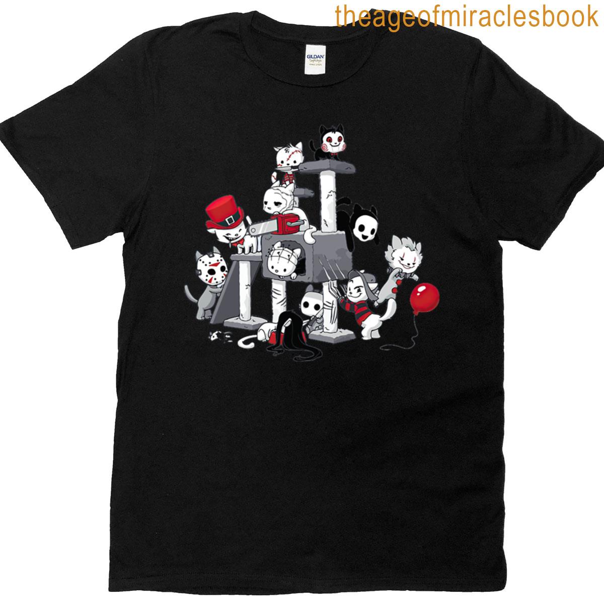 Horror Cat Playground Halloween T-shirt