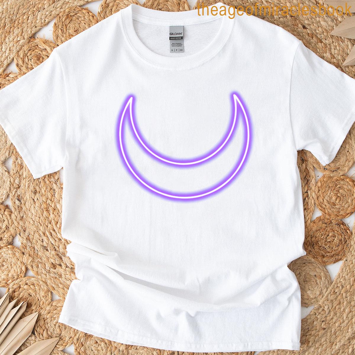 Neon Purple Crescent Moon T-shirt