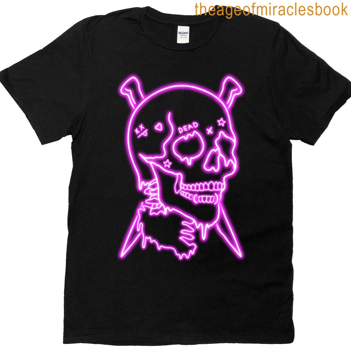 Punk Neon Pink Skull T-shirt