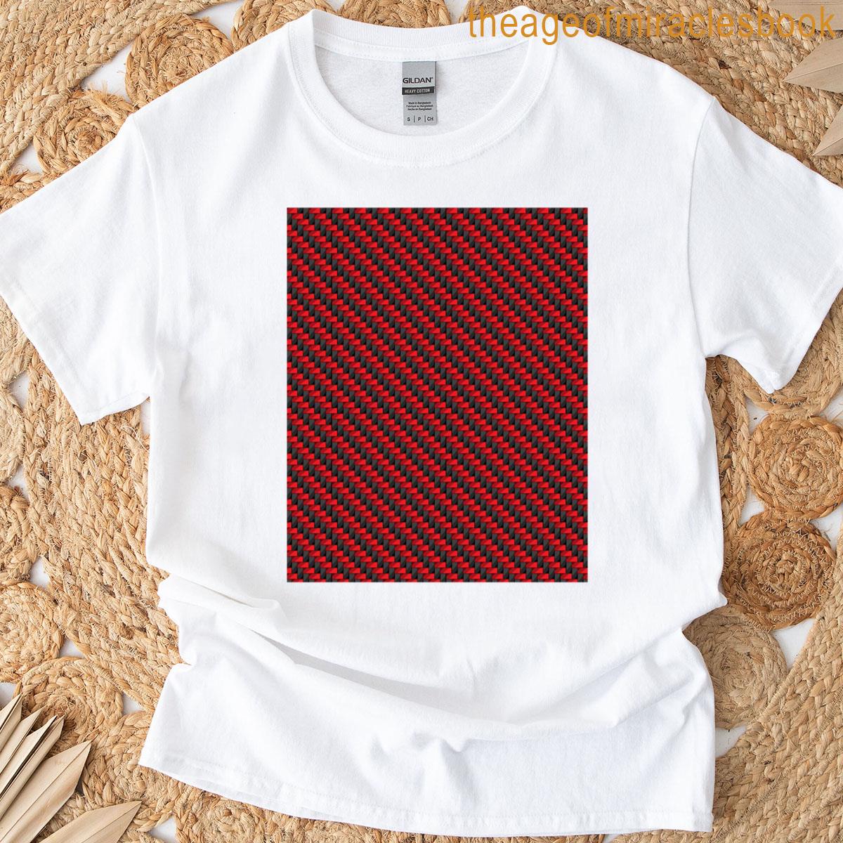 Red Carbon Fiber Pattern Graphic T-shirt
