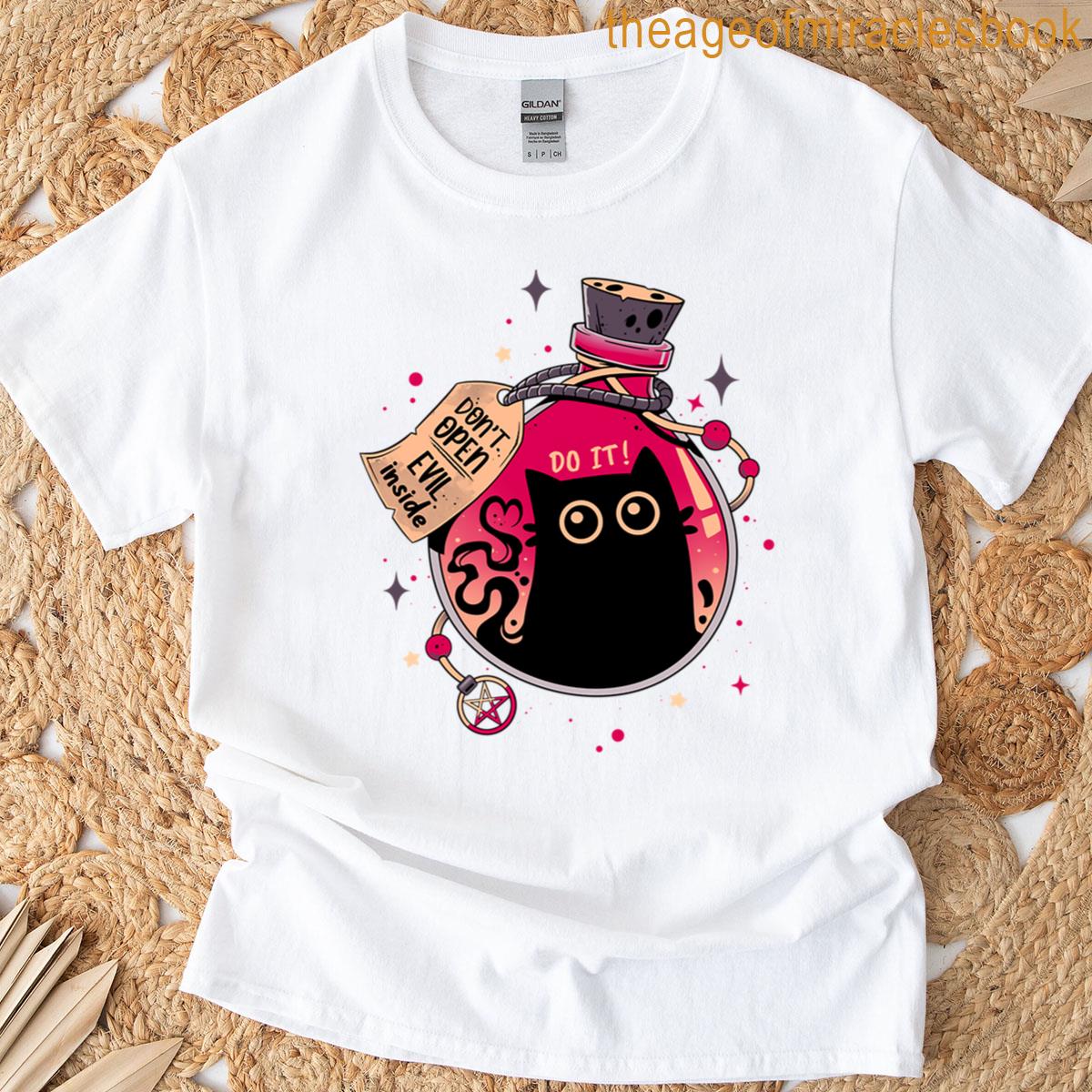Bottled Menace – Evil Black Cat T-shirt