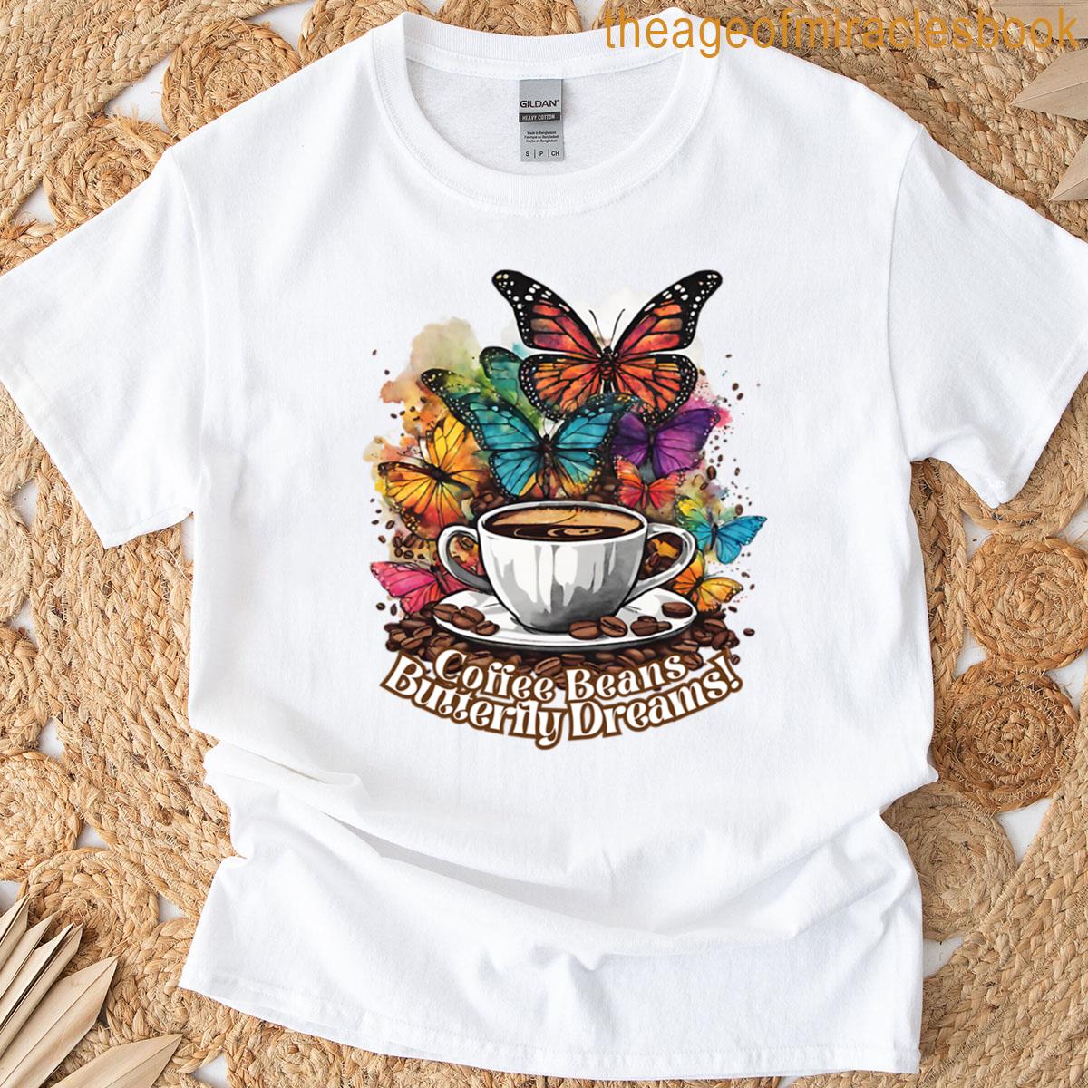 Coffee Beans Butterfly Dreams Oversized T-shirt
