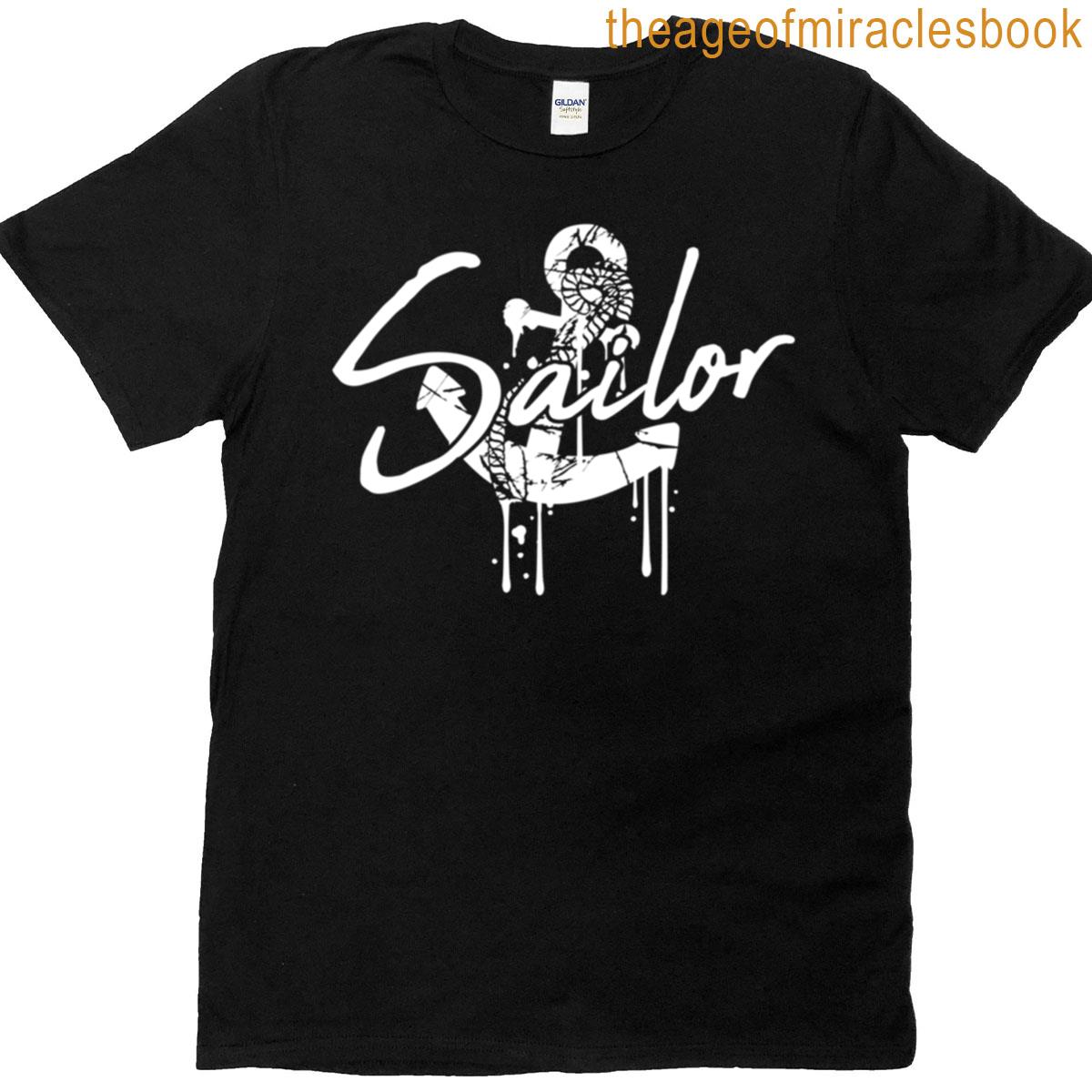 Sailor Anchor Graffiti Drops Sailing Text Saying T-shirt