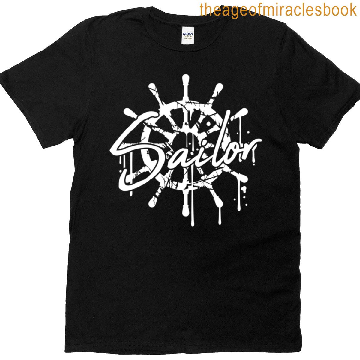 Sailor Ship Steering Wheel Graffiti Drops Sailing T-shirt