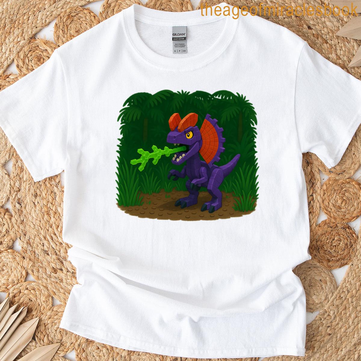 Brickwork Dilophosaurus In The Jungle T-shirt