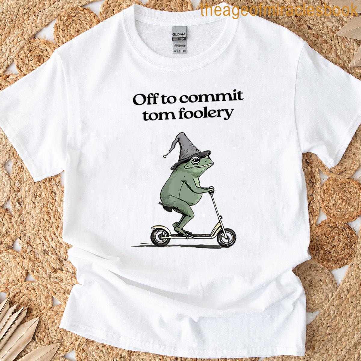 Vintage Off To Commit Tom Foolery Funny Frog T-shirt
