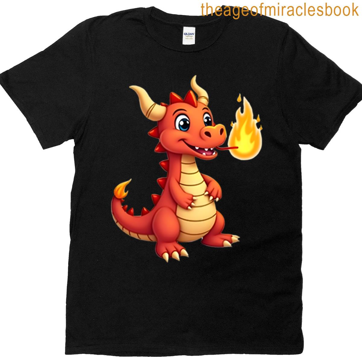 Fire-breathing Cartoon Dragon Monster T-shirt