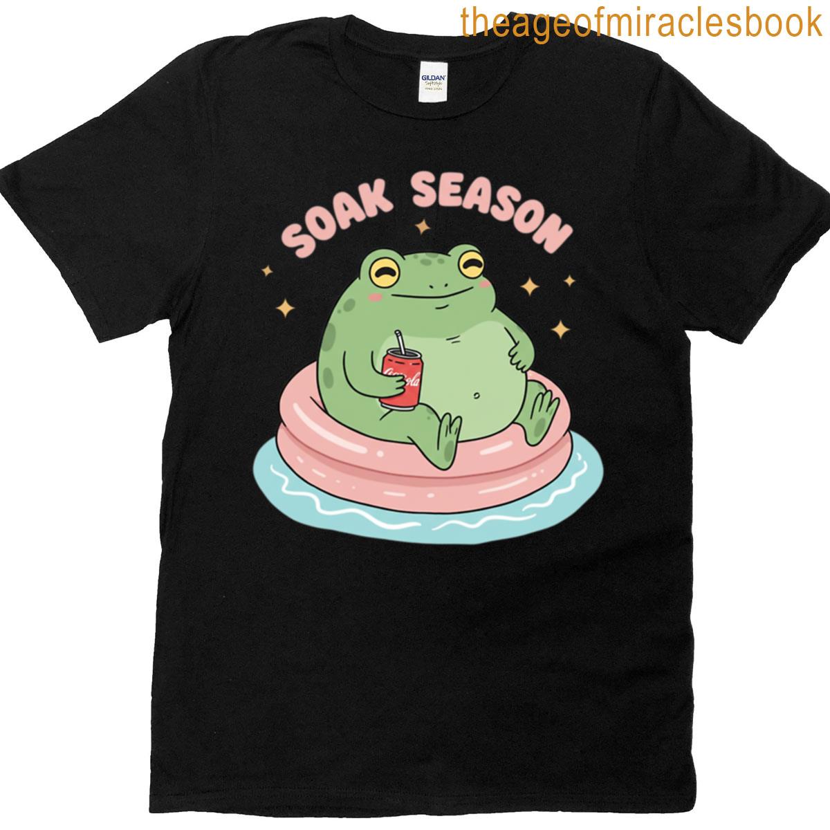 Funny Frog Pool Float Summer Kawaii Illustration Oversized T-shirt
