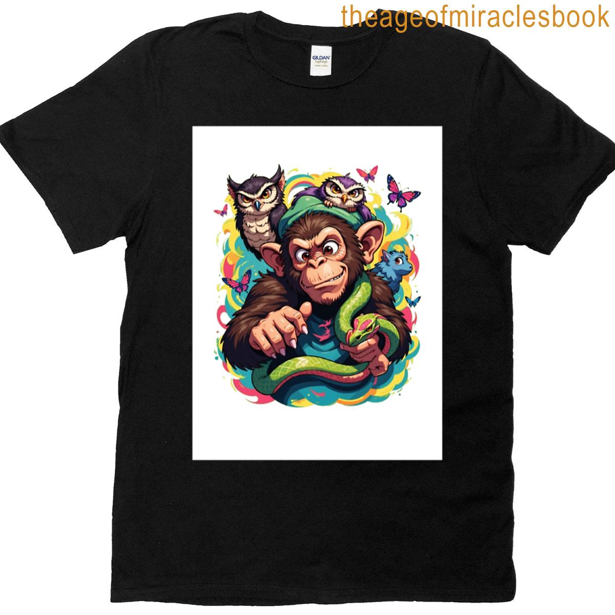 Mischievous Monkey And Friends Oversized T-shirt