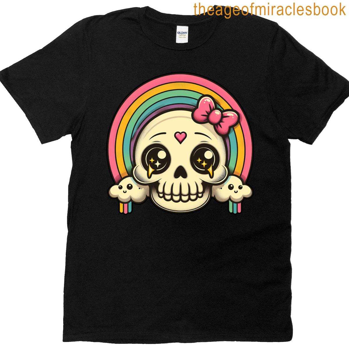 Rainbow Kawaii Skull Oversized T-shirt