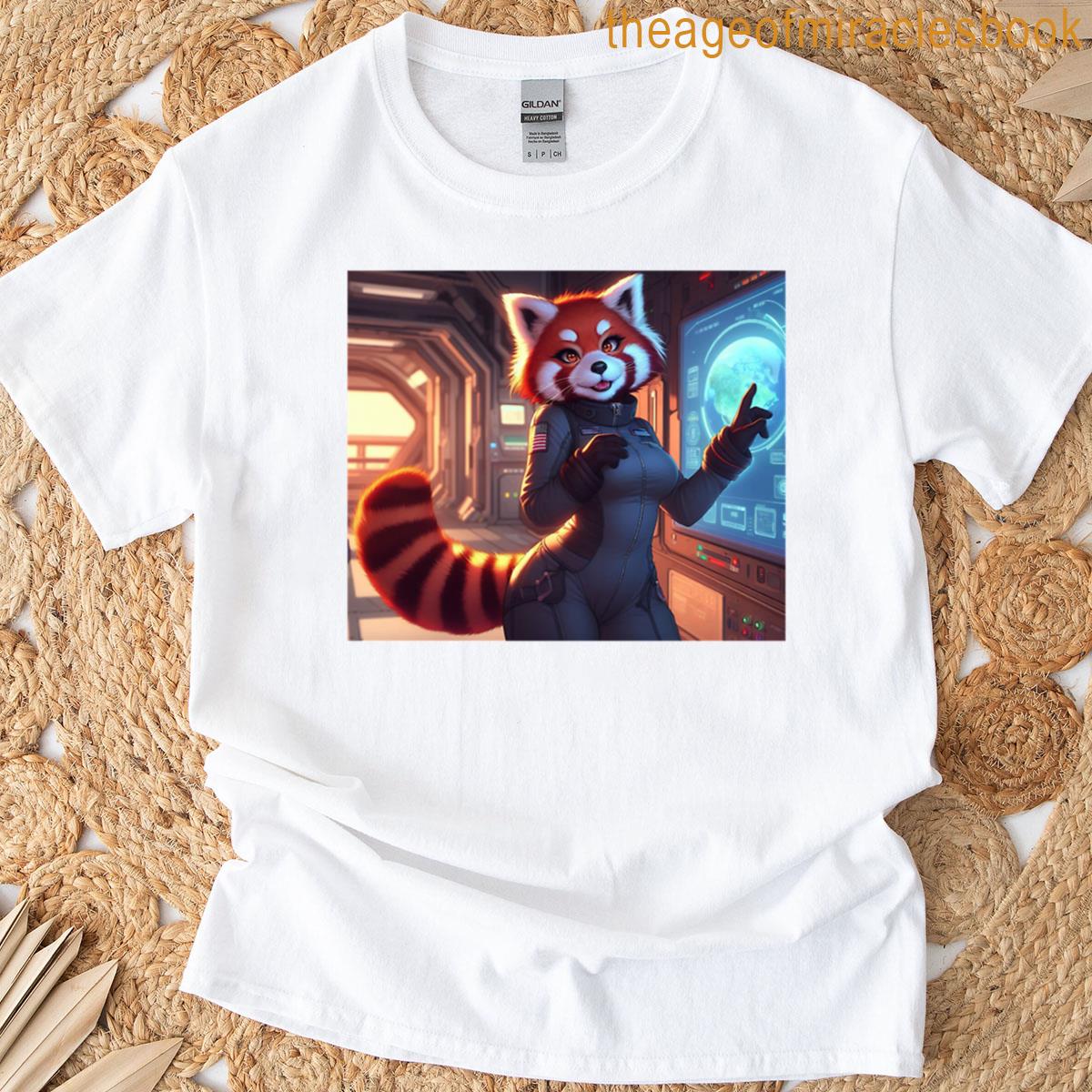 Red Panda Consults The Spatial Charts T-shirt