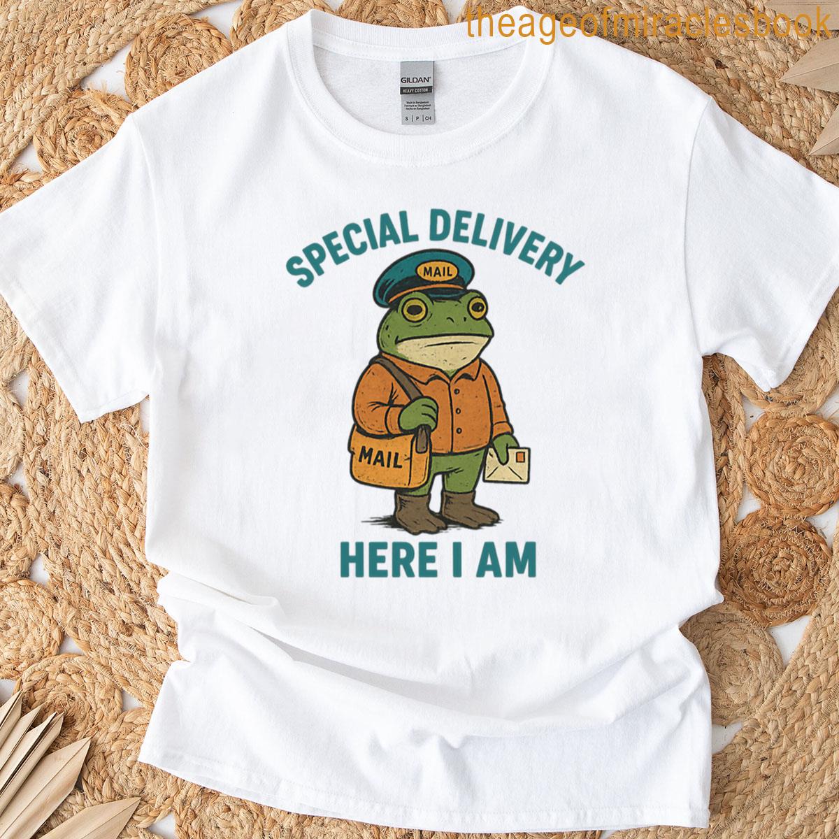 Special Delivery Frog – Here I Am T-shirt