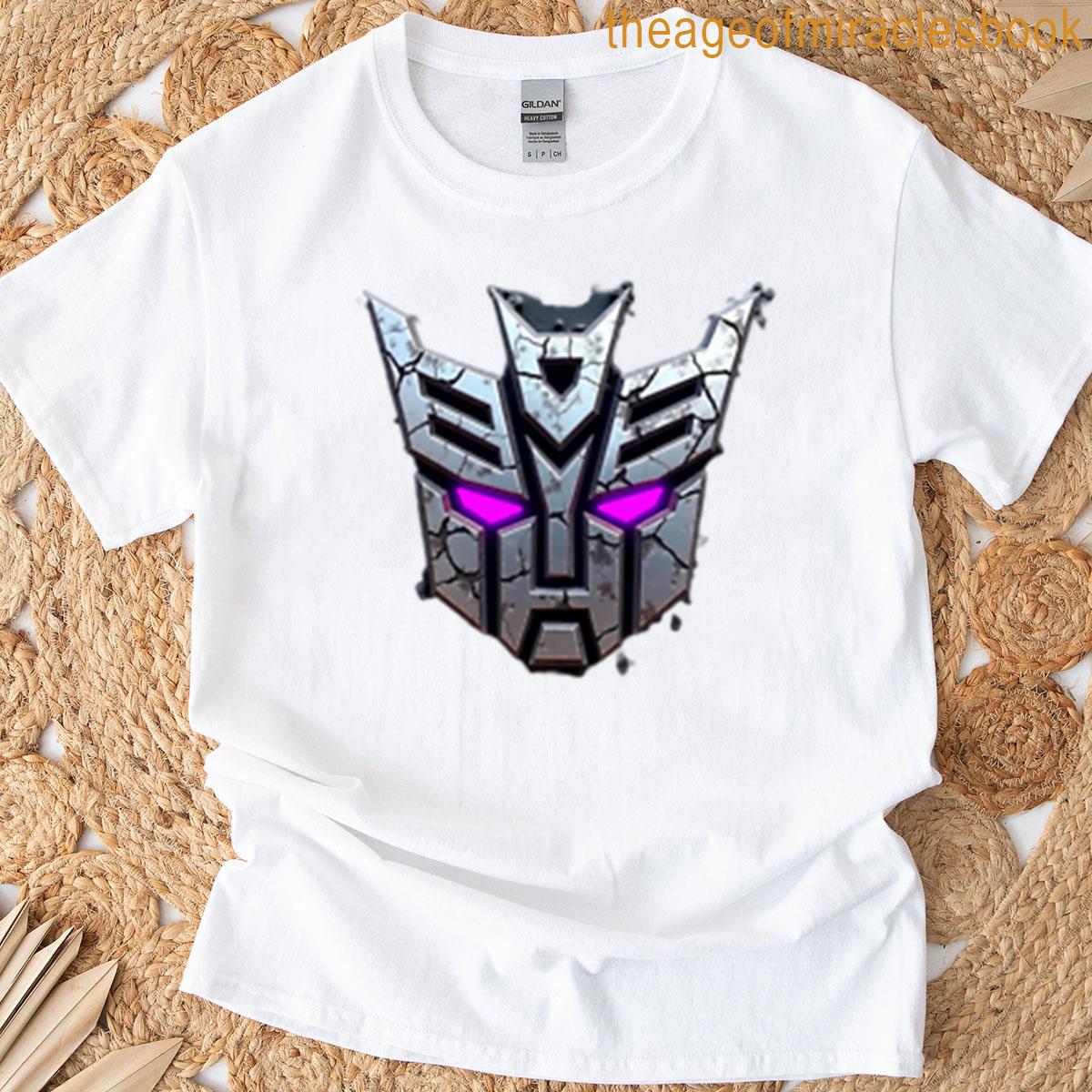 Cracked Decepticon Logo Sticker T-shirt