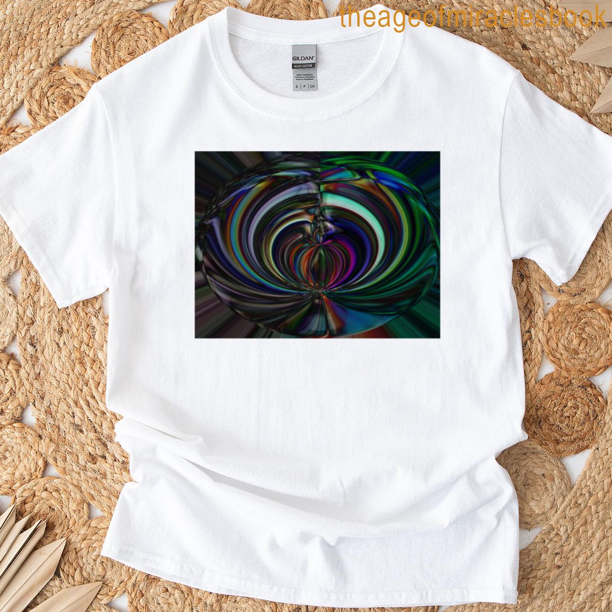 Futuristic Abstract Texture With Metallic Colors Oversized T-shirt