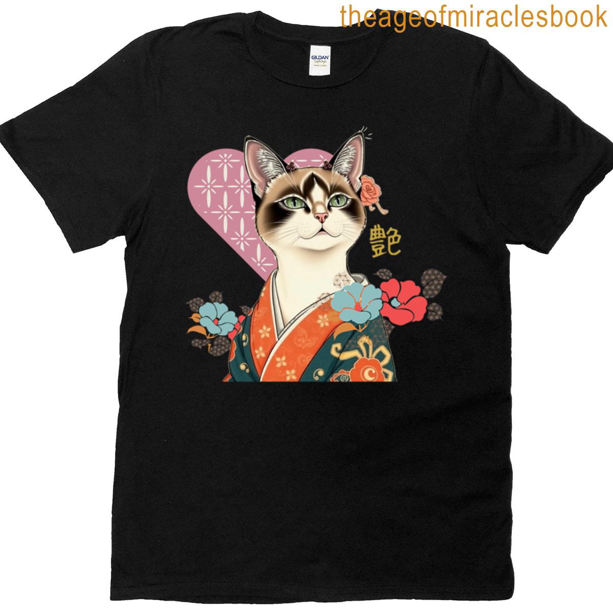 Kimono Cat Grace In Bloom T-shirt