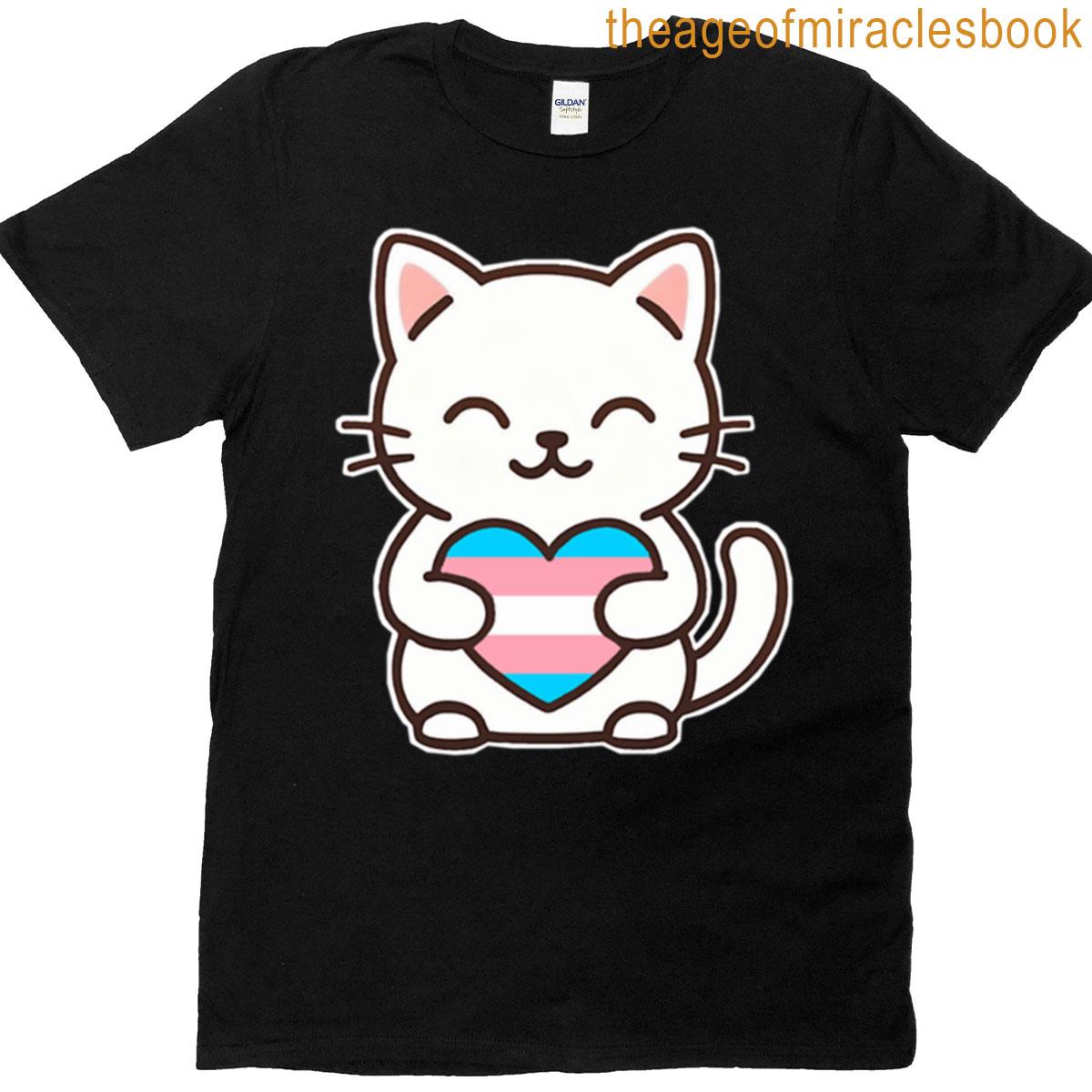Lucky Trans Pride Cat T-shirt