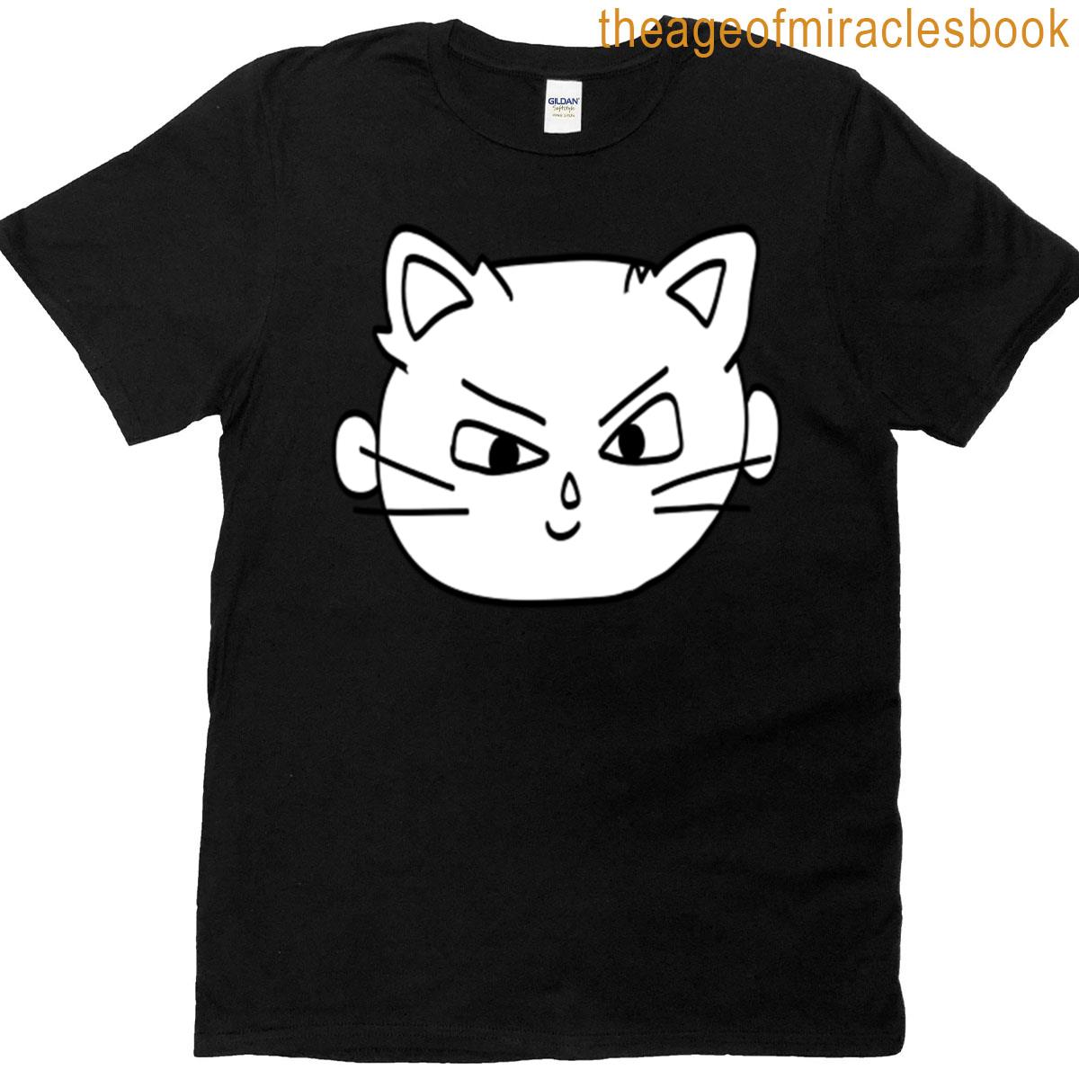 Funny Mischievous Cat Character Head T-shirt