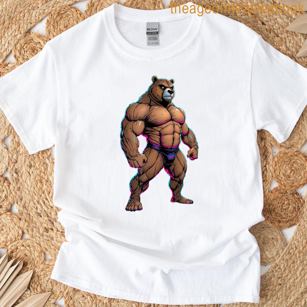 Leather Bear Flexing Leather Bear Muscle Daddy Pride T-shirt