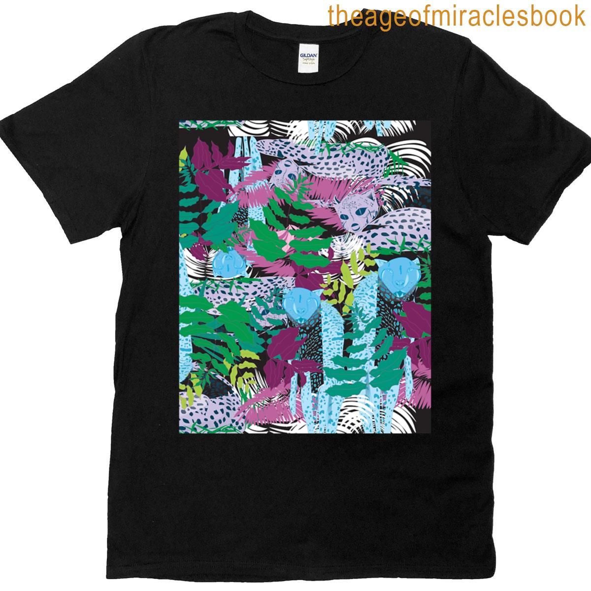 Savanna Collection The Hidden Leopard Seamless Pattern Graphic T-shirt