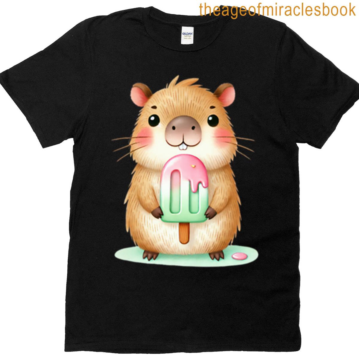 Capybara Enjoying Ice Cream T-shirt