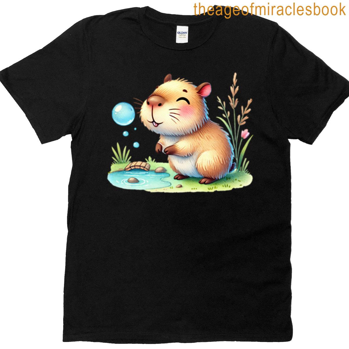 Capybara Playing With Bubbles T-shirt