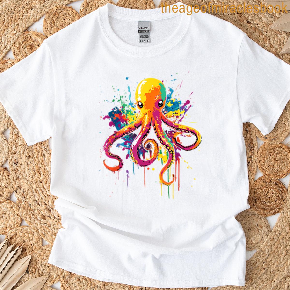 Color Splash Octopus T-shirt