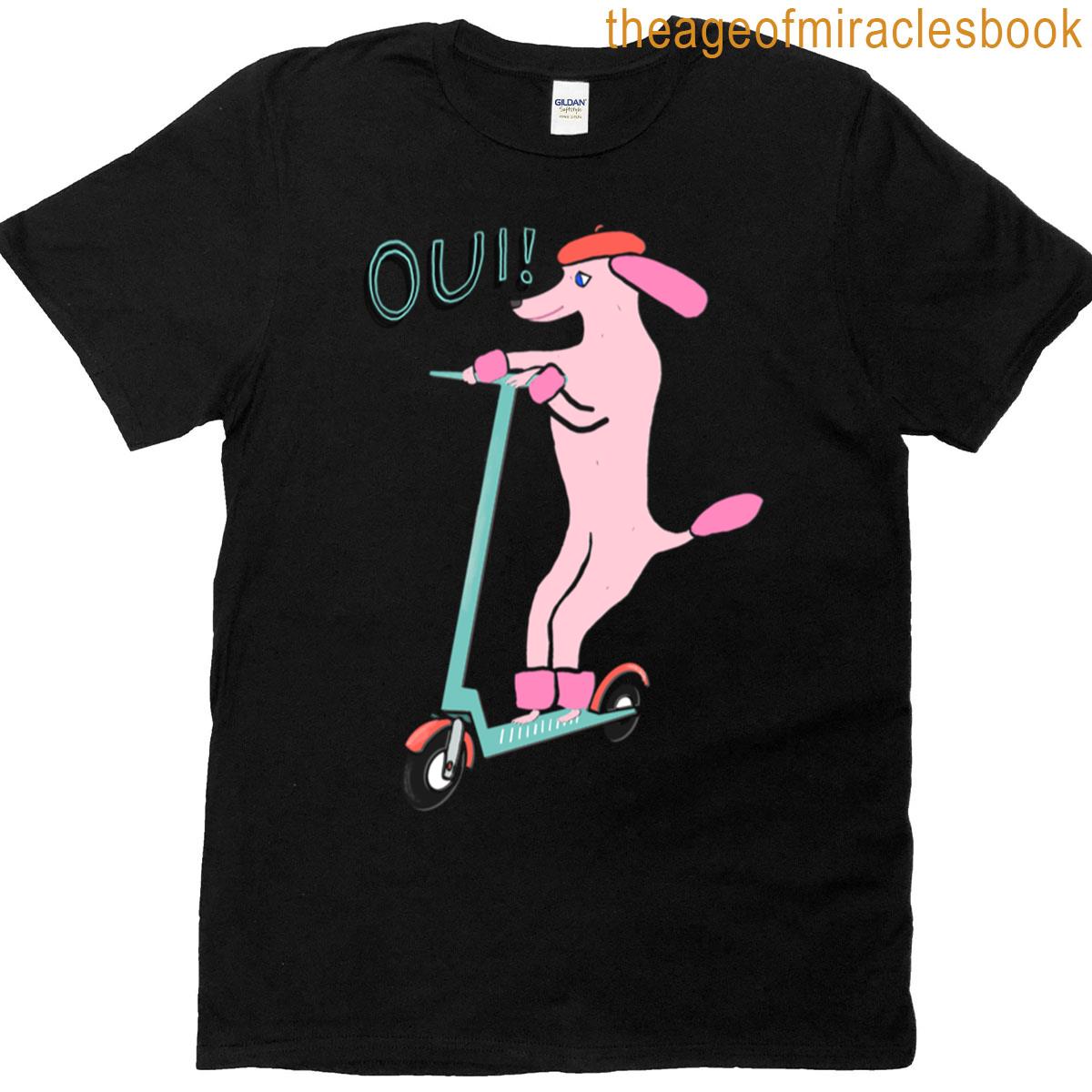 French Poodle On Scooter T-shirt