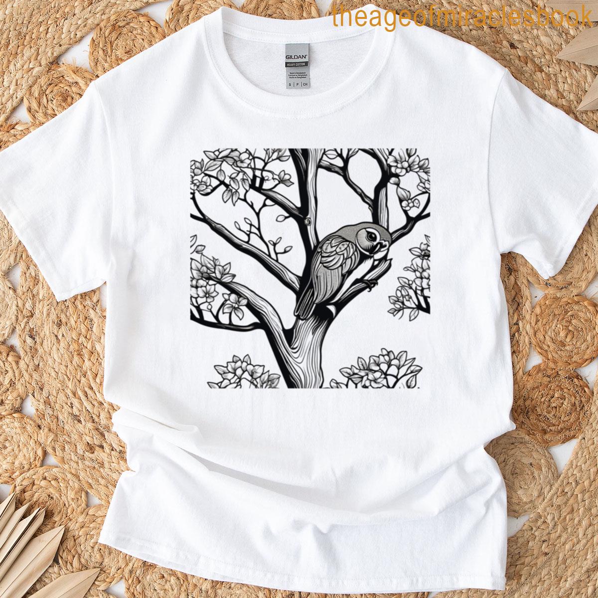 Lovebird Parrot Doodle Sticker T-shirt
