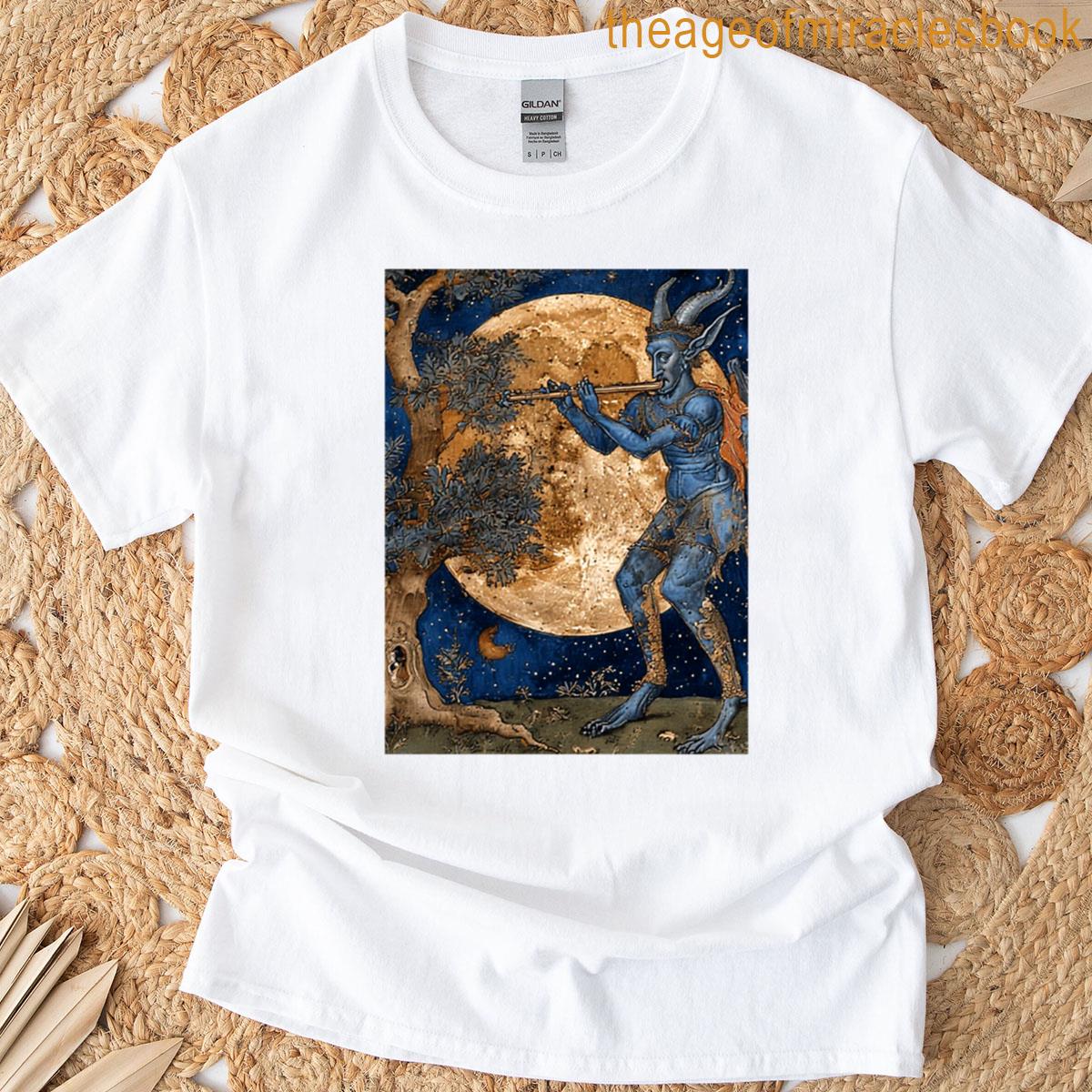 Medieval Devil Playing The Flute T-shirt