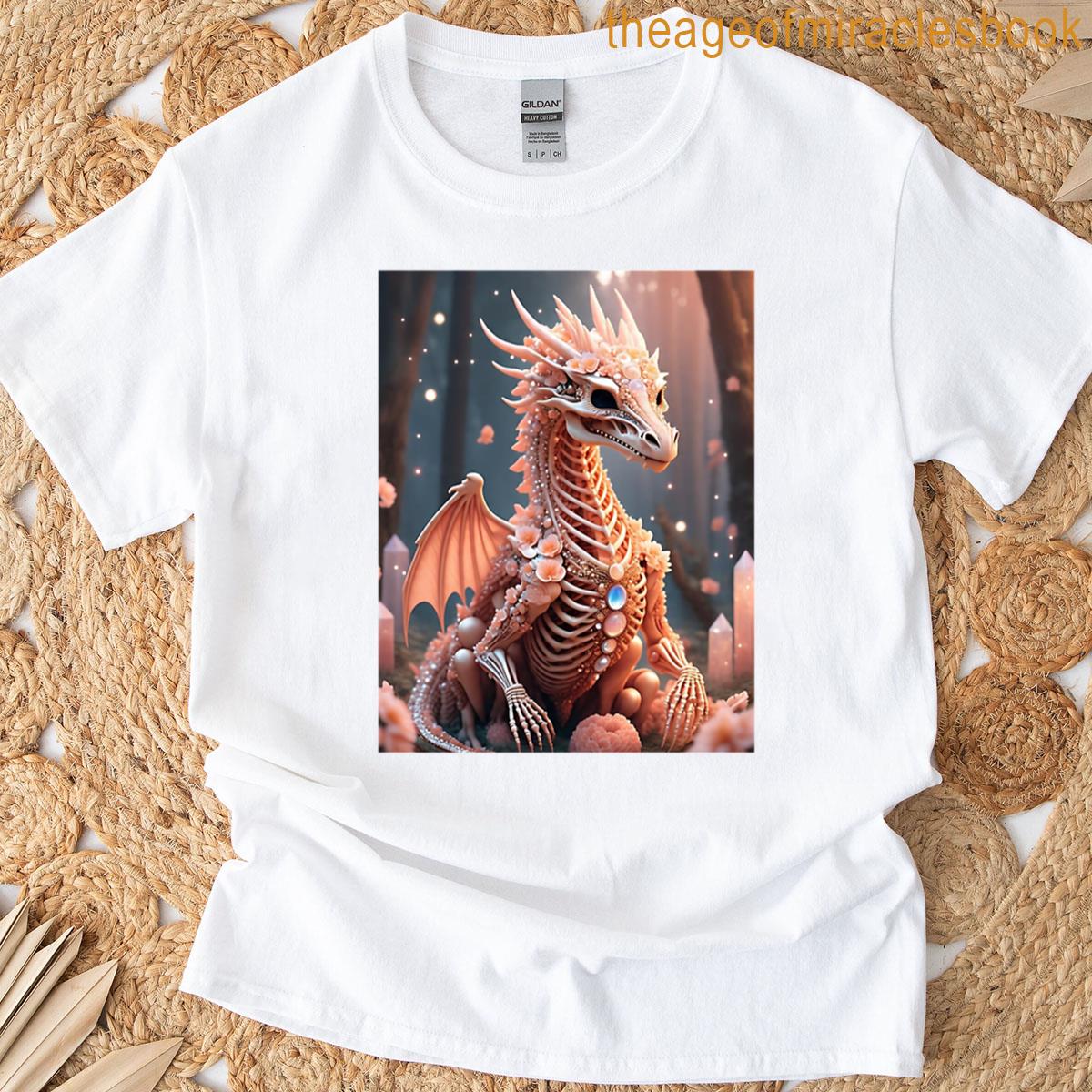 Rose Gold Skeletal Dragon T-shirt