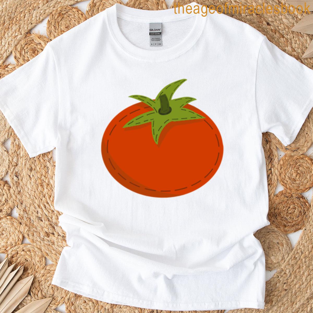 Sewn Tomato Patchwork Illustration T-shirt
