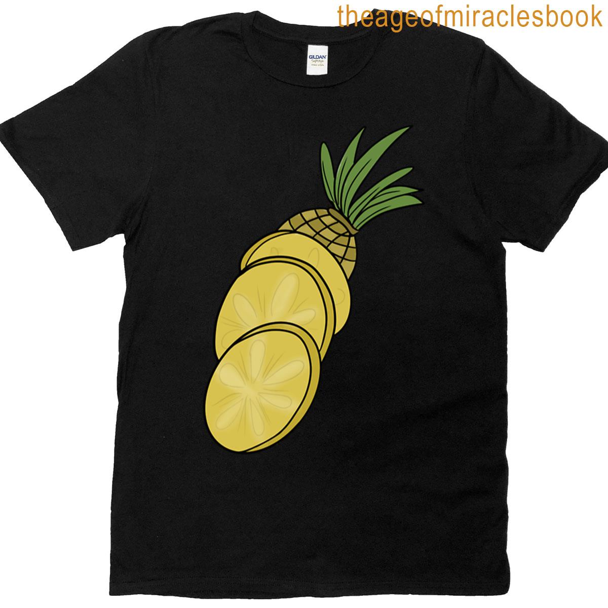 Sliced Pineapple Cartoon Illustration Oversized T-shirt