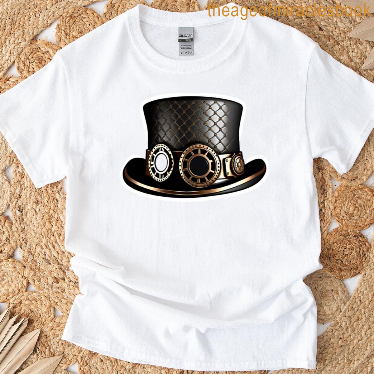 Steampunk Hat Sticker Design T-shirt