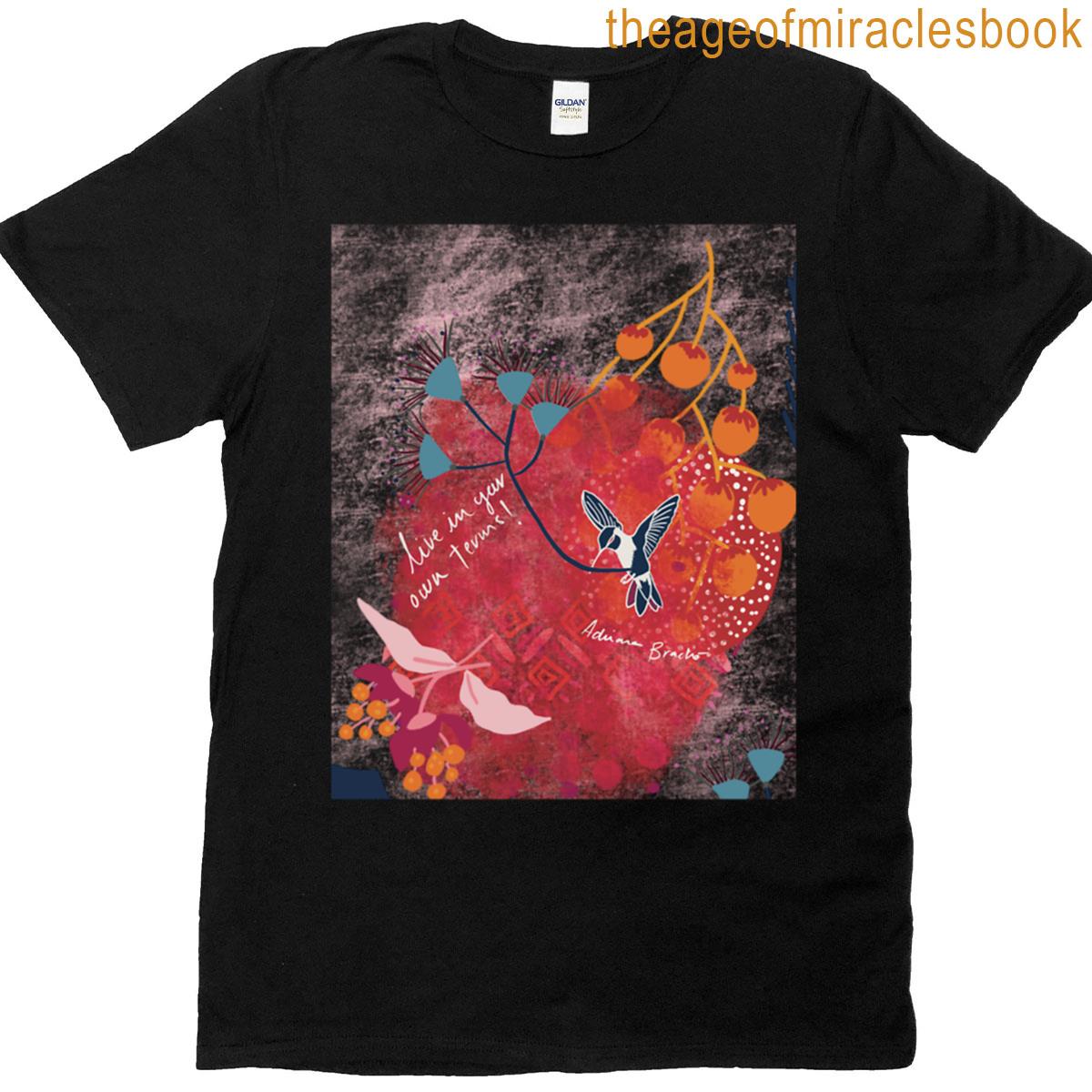 Black Huming Bird With Red Background Oversized T-shirt