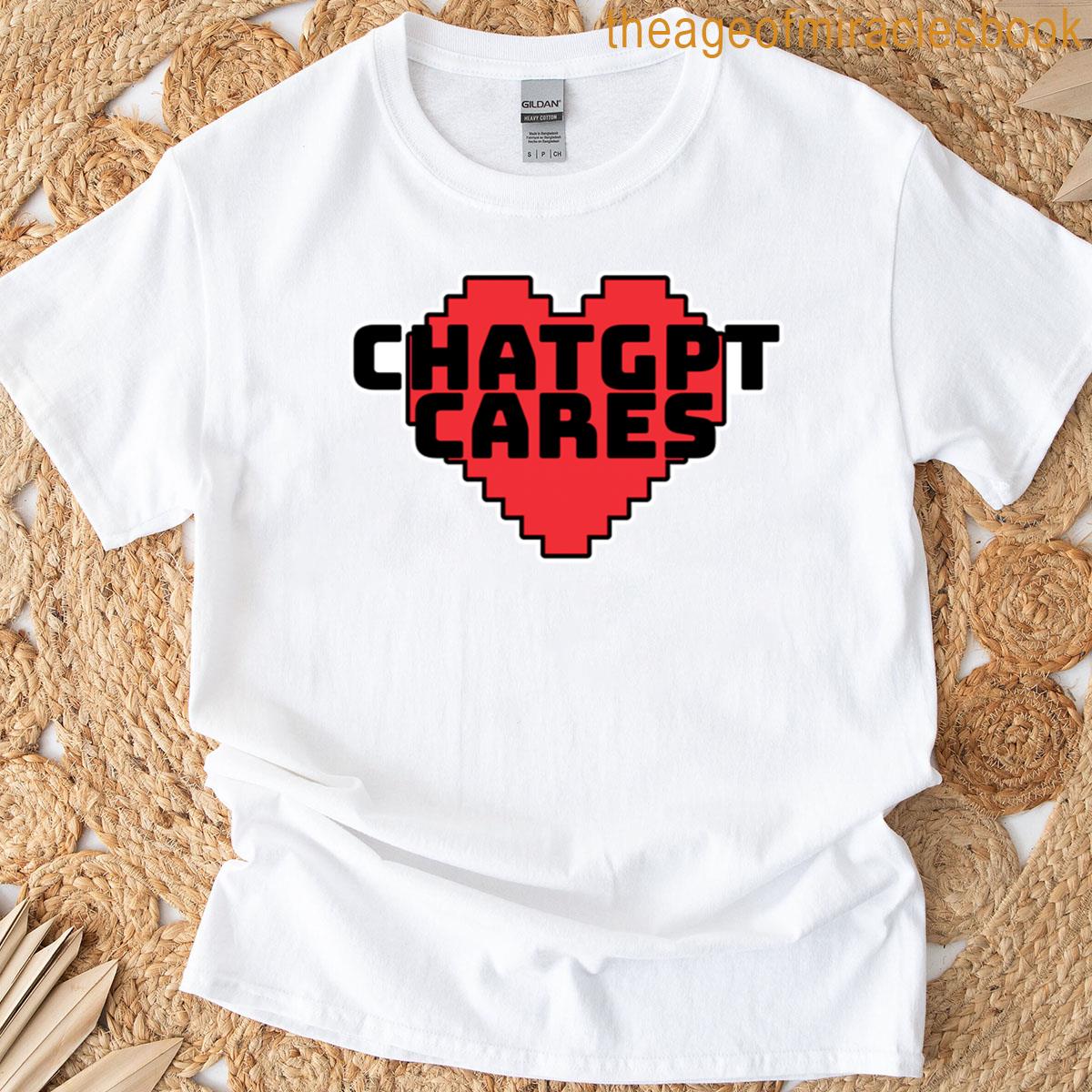 Chatgpt Cares – Pixel Heart Oversized T-shirt