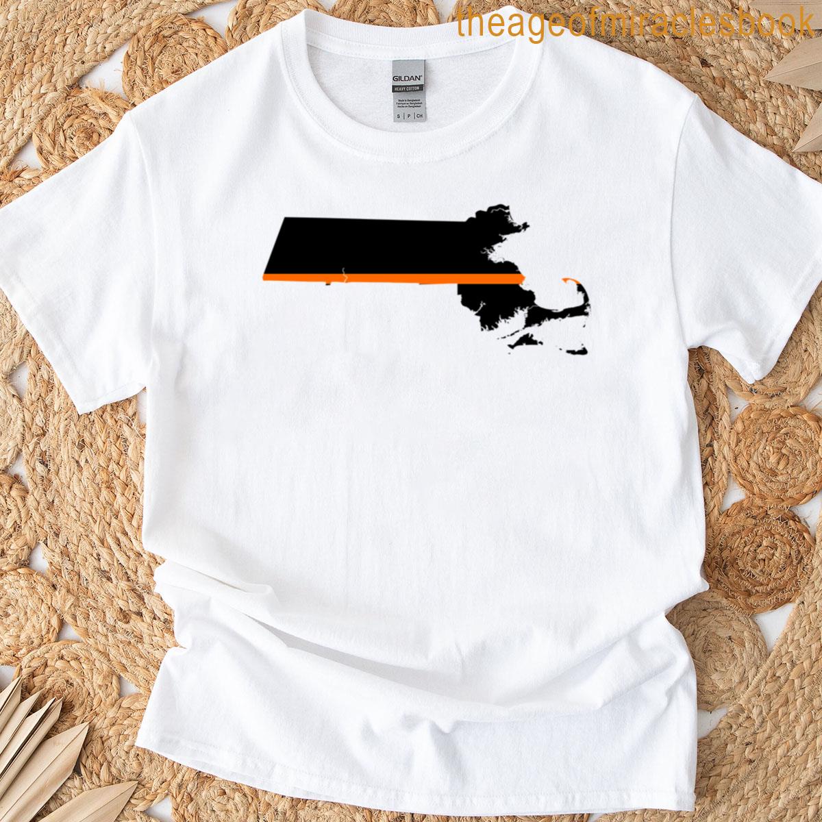 Massachusetts Thin Orange Line T-shirt
