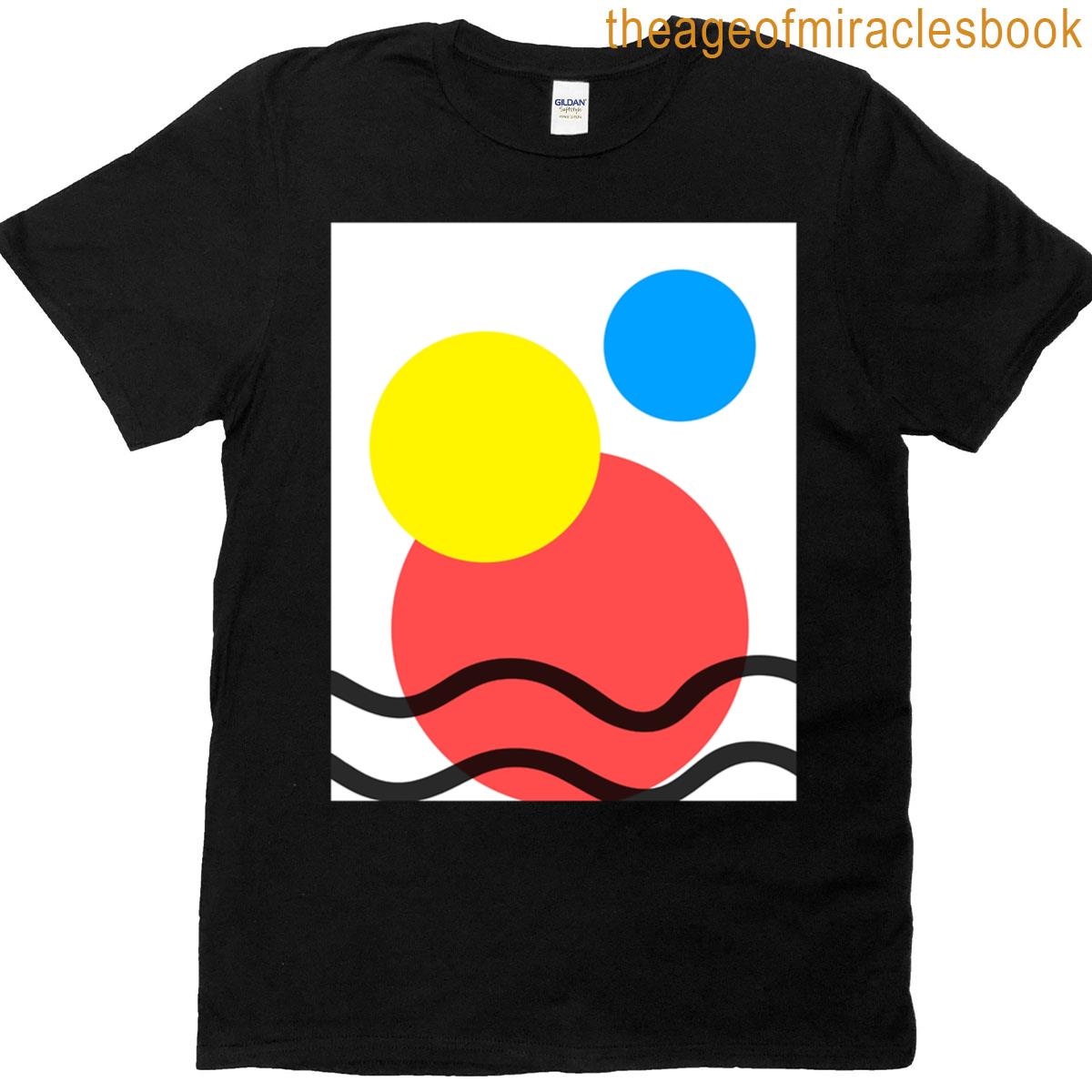Primary Colorscircles And Waves Graphic T-shirt