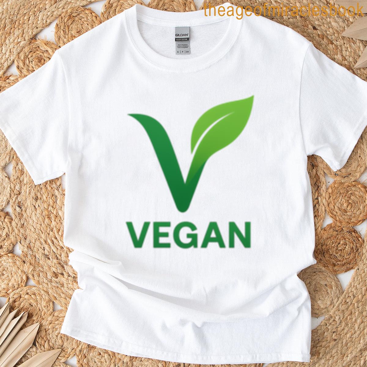 Vegan Logo Green Leaf T-shirt