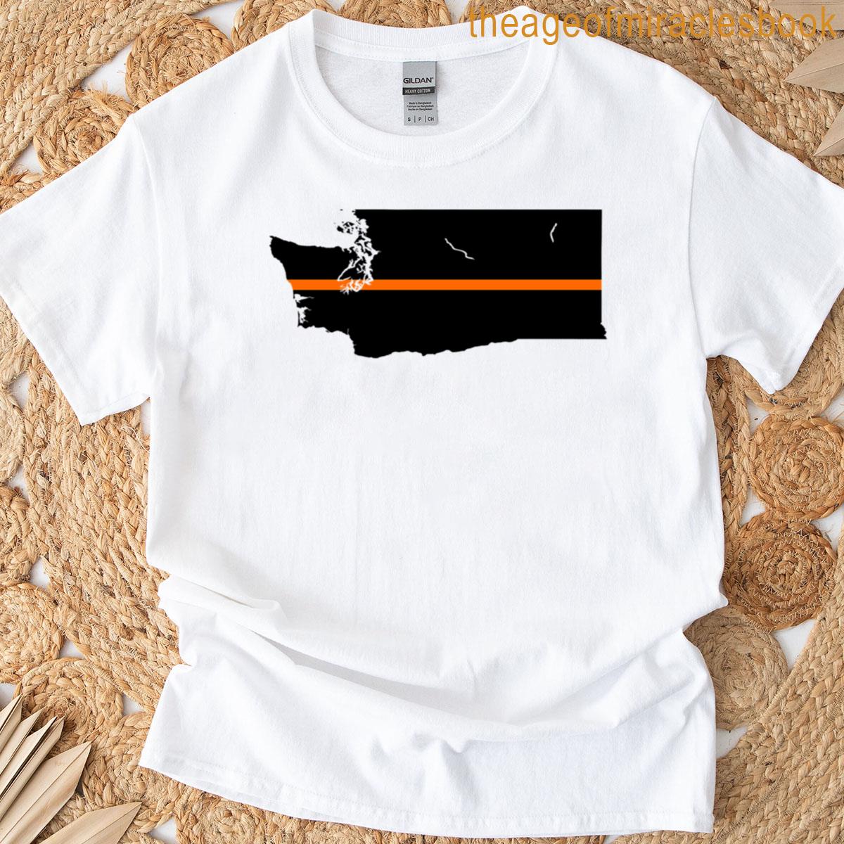 Washington State Thin Orange Line T-shirt