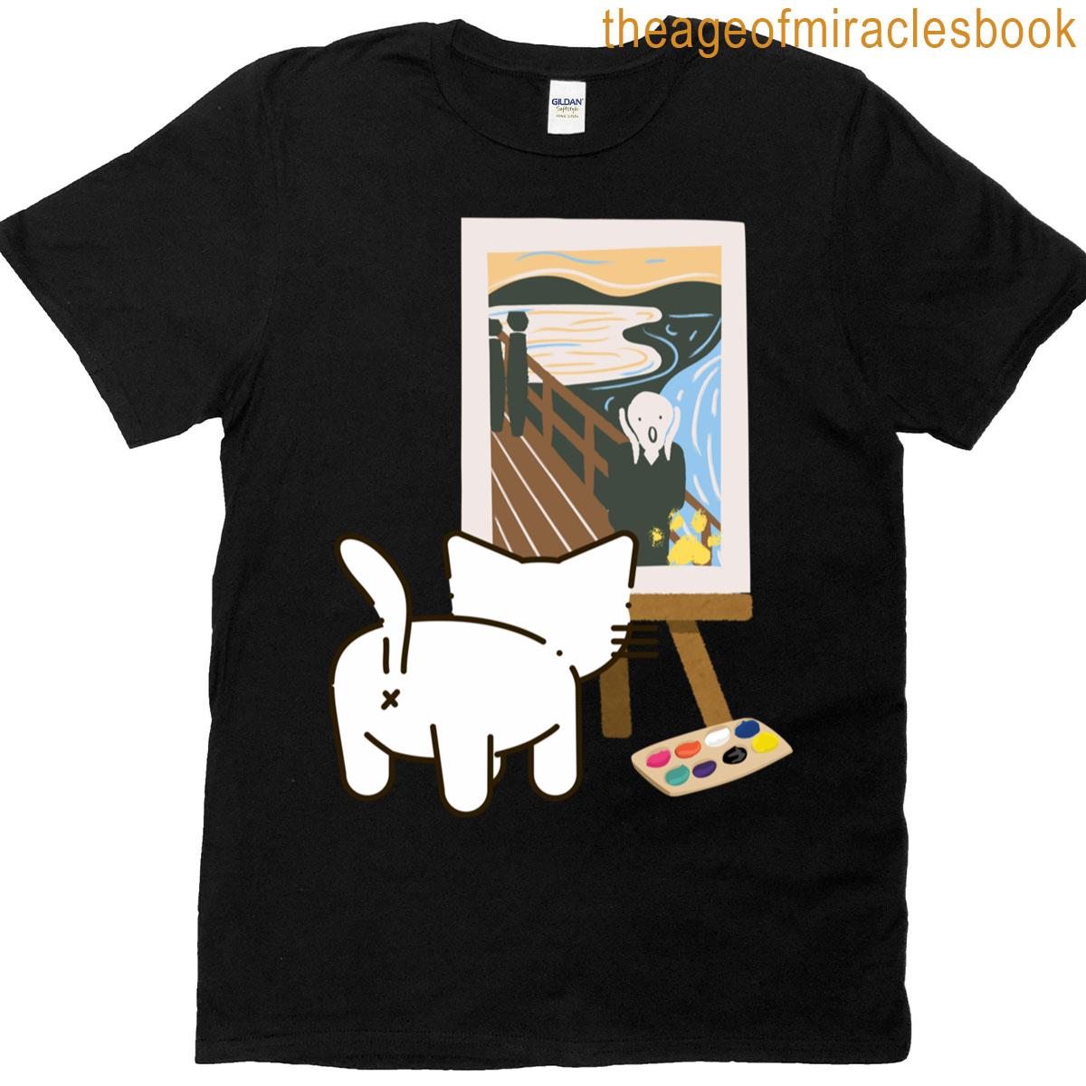 Cat Meets The Scream T-shirt
