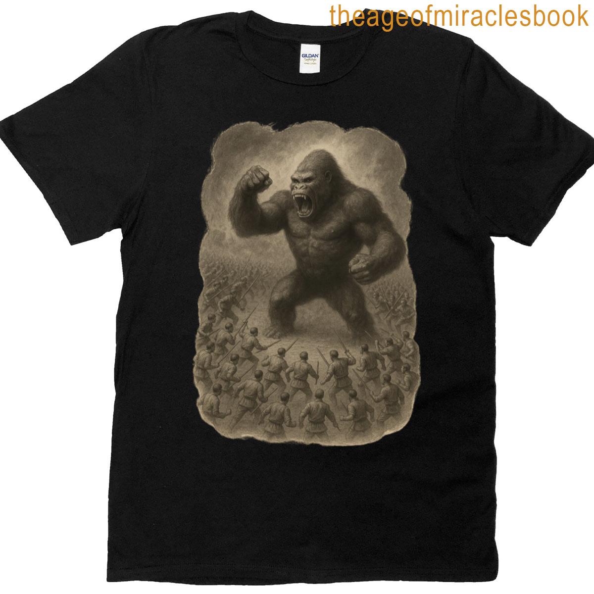 Gorilla Vs One Hundred Warriors Battle T-shirt
