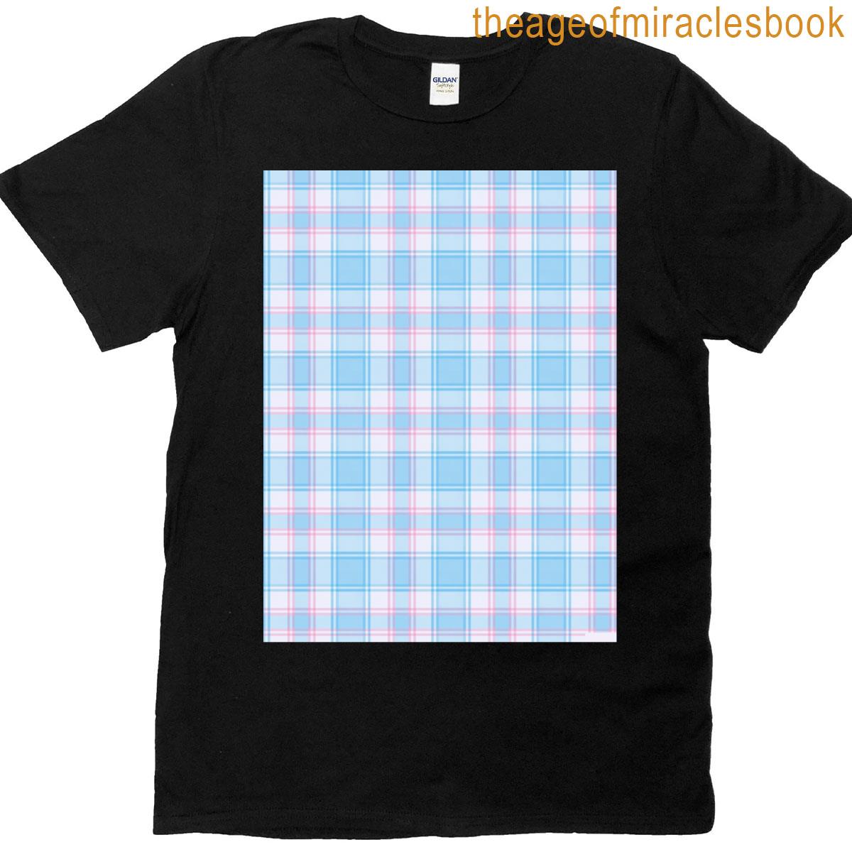 Subtle Trans Plaid Soft Pastel Pride Pattern Graphic T-shirt