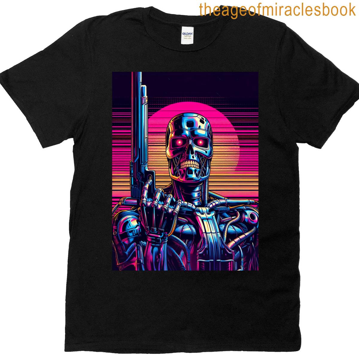 Synthwave Terminator Vector Graphic T-shirt